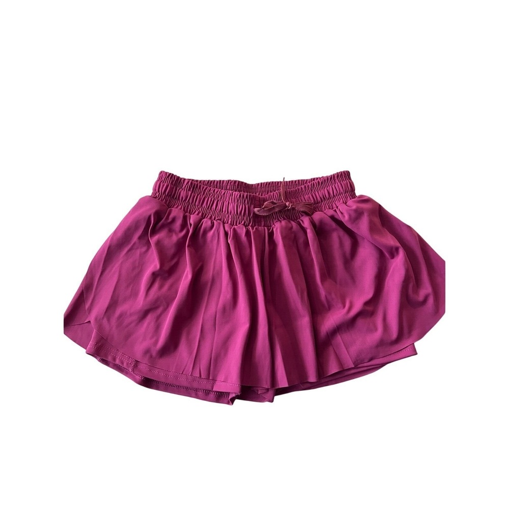 Real Essentials Womens Magenta Purple Smocked Athletic Skort Shorts Size Small